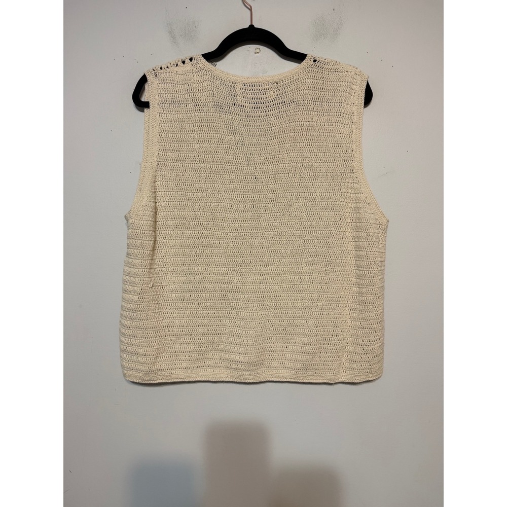 Vintage Marisa Christina Hand Knit Crochet Vest Women Large Cottagecore Boho - Picture 7 of 8